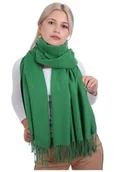 Apaszki i szaliki damskie - Zielony Szalik damski duży cashmere frędzle SZA-73 ze skazą - miniaturka - grafika 1