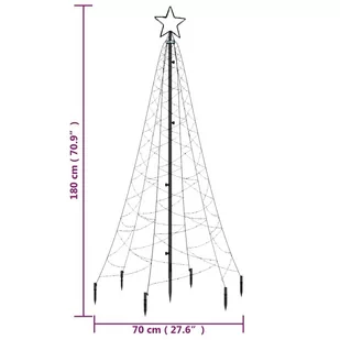 vidaXL Choinka z kołkiem gruntowym, 200 niebieskich LED, 180 cm - Choinki - miniaturka - grafika 1