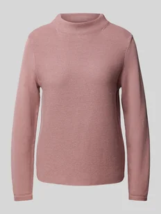 Sweter o kroju slim fit z dzianiny z wysokiej jakości bawełny z drobnym ściegiem lewym - Swetry damskie - miniaturka - grafika 1