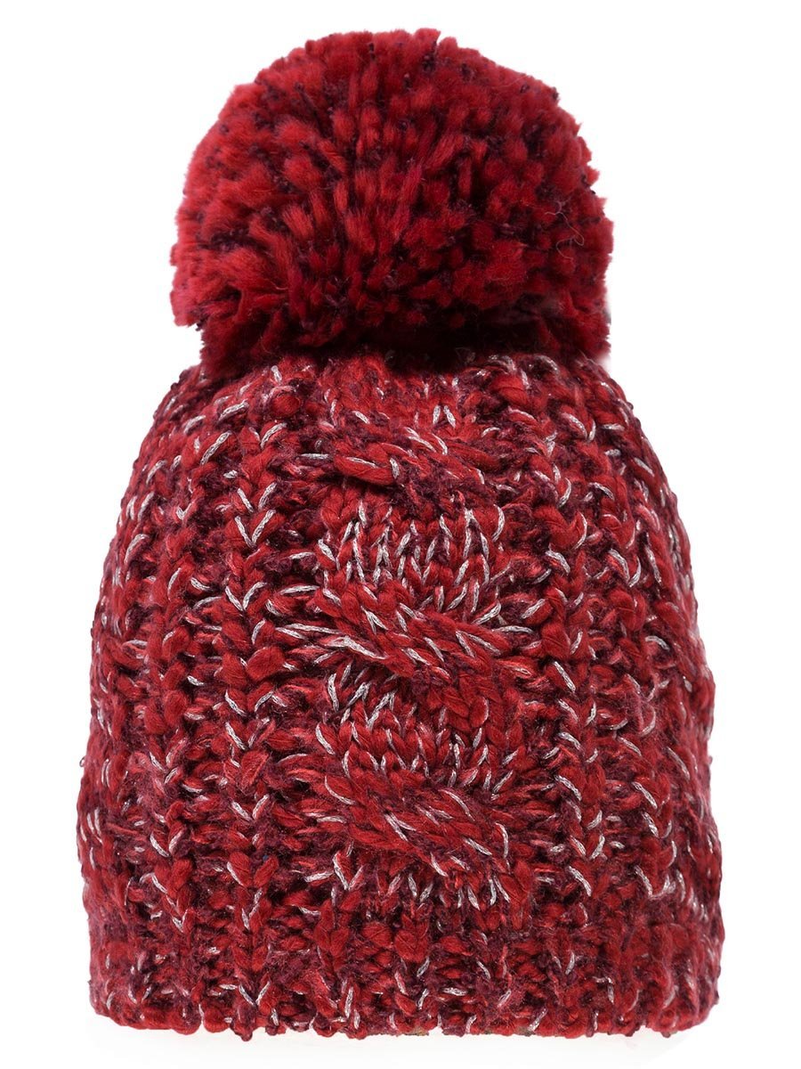 Damska czapka zimowa z pomponem czerwona Passigatti