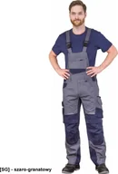 Odzież robocza - Leber&Hollman LH-POND-B - ogrodniczki ochronne 100% bawełna, 240 g/m, odblaski , kieszenie na nakolanniki 46 - miniaturka - grafika 1