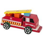 Samochody i pojazdy dla dzieci - Drewniany wóz strażacki, zabawka do złożenia - miniaturka - grafika 1