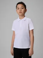 Koszulki dla chłopców - 4F Koszulka polo regular chłopięca - biała 146 (10-11 lat) - miniaturka - grafika 1