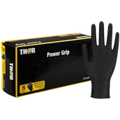 Rękawiczki jednorazowe - Thor Power Grip, rękawice nitrylowe, niejałowe, bezpudrowe, czarne, rozmiar S, 50 sztuk - miniaturka - grafika 1