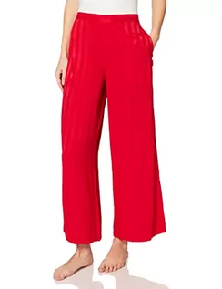 Spodnie damskie - Calvin Klein Damskie spodnie do spania piżama dół, Błyszczący pasek nadruk_rustykalny czerwony, L - grafika 1