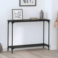 Konsole i sekretarzyki - vidaXL Konsola Czarny dąb 101 x 30.5 x 75 cm Materiał drewnopochodny - miniaturka - grafika 1