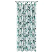 Markizy - Zasłona ogrodowa tarasowa wodoodporna 155cm x 240cm biała zielone liście z szarfą - miniaturka - grafika 1