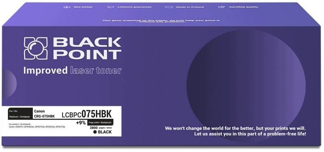 Toner Black Point [LCBPC075HBK] Toner BP Canon CRG-075HBK BLC075HBKBW