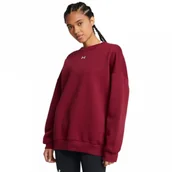 Bluzy damskie - Damska bluza dresowa nierozpinana bez kaptura Under Armour UA Rival Fleece OS Crew - czerwona - miniaturka - grafika 1