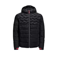 Kurtki męskie - JACK&JONES męska kurtka pikowana JCOBERG, czarna, S - miniaturka - grafika 1
