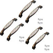 Zawiasy, okucia i inne akcesoria - Zestaw 6 uchwytów do szafek kuchennych z ceramiki w stylu europejskim, ze stopu cynku, z otworem centralnym o średnicy 128 mm - miniaturka - grafika 1