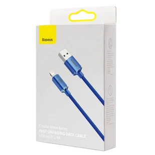 Baseus Crystal Shine Series kabel przewód USB do szybkiego ładowania i transferu danych USB Typ A - Lightning 2,4A 1,2m niebieski (CAJY000003) - Kable USB - miniaturka - grafika 5