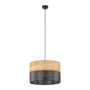 Nicol D38 lampa wisząca 1xE27 czarna/dąb 4799 - Lampy sufitowe - miniaturka - grafika 1