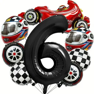BALONY ZESTAW BALONÓW DEKORACJE NA 6 URODZINY FORMUŁA RACING WYŚCIGI 8SZT - Balony i akcesoria BALONY ZESTAW BALONÓW DEKORACJE NA 6 URODZINY FORMUŁA RACING WYŚCIGI 8SZT - Balony i akcesoria - miniaturka - grafika 1