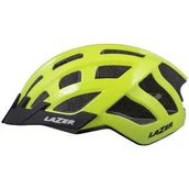 Kaski rowerowe - Lazer Compact DLX kask rowerowy LED siatka na owady czerwony fluor żółty połysk - miniaturka - grafika 1