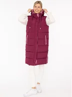 Kamizelki damskie - Zwillingsherz Kamizelka pikowana "Smile" w kolorze fioletowym - miniaturka - grafika 1