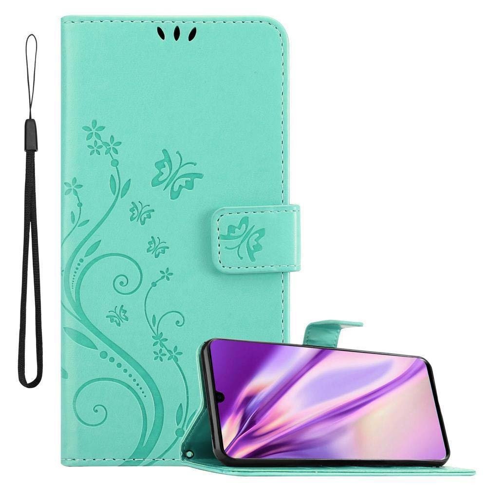 Pokrowiec Cadorabo do Huawei P30 PRO w kolorze turkusowym pokrowiec ochronny na telefon komórkowy etui w kwiaty etui w kwiaty
