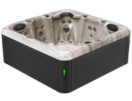 Baseny ogrodowe - HYDROSAN - Wanna SPA Jacuzzi ogrodowe z hydromasażem 5-osobowa 200x200 cm 230V CAPPUCCINO OBUDOWA ANTRACYT SPA752 - miniaturka - grafika 1