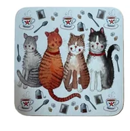 Kubki - Podkładka pod kubek C245 Koty i herbata - kubek - miniaturka - grafika 1