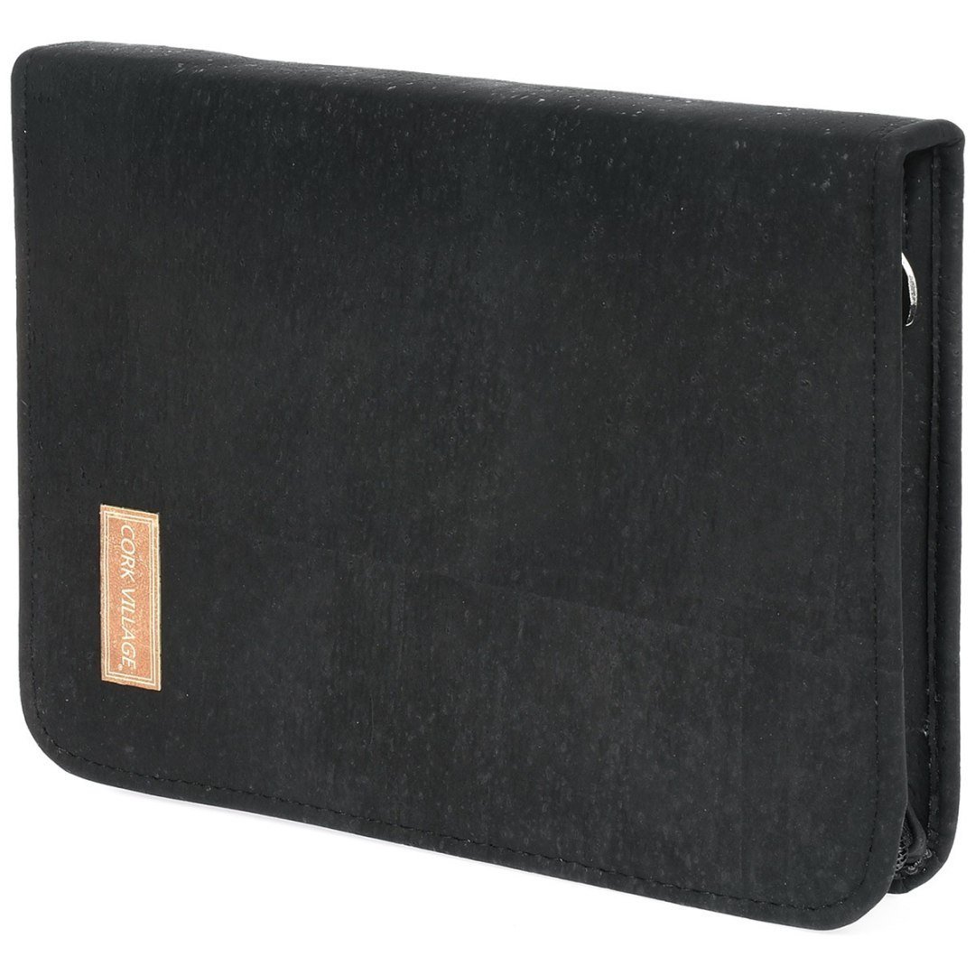 Biwuar luksusowy neseser aktówka teczka organizer wegański z korka czarny CorkVillage CV15 czarny