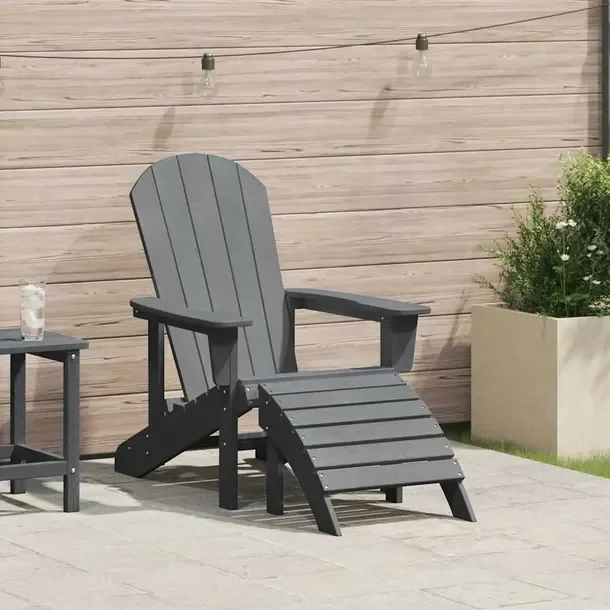 Krzesło Adirondack, HDPE, jasnoszare, 75x83x92 cm