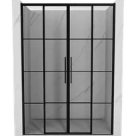 Ścianki i drzwi prysznicowe - Mexen Rox drzwi prysznicowe rozsuwane 160 cm, czarna kratka, czarne - 8C2-160-002-70-77 - miniaturka - grafika 1