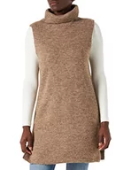 Swetry damskie - PIECES Damski sweter z golfem z długim rękawem NOOS BC Pullunder, Fossil, M - miniaturka - grafika 1