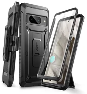 SUPCASE Etui do Google Pixel 8A ze stojakiem i klipsem na pasek (Unicorn Beetle Pro), [wbudowana osłona ekranu] [ochrona klasy wojskowej] wytrzymałe, wytrzymałe etui na telefon Pixel 8A, czarne - Etui i futerały do telefonów - miniaturka - grafika 1