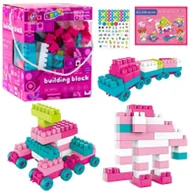 Klocki - Klocki Konstrukcyjne Przestrzenne Pastelowe Różowe 150 el. - miniaturka - grafika 1