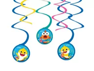 Urodziny dziecka - Amscan Dekoracja wisząca świderki Baby Shark - 6 szt. 9908480 - miniaturka - grafika 1