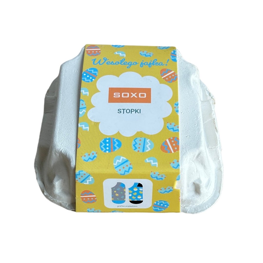 Wielkanocne skarpetki stopki 2-pak w wytłoczce soxo KURCZACZKI 27-30