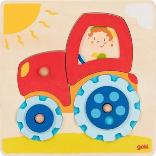 Goki Układanka z traktorem 57702 - Układanki dla dzieci - miniaturka - grafika 1