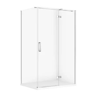 Kabina prysznicowa Cersanit Jota 120x90x195 prostokątna chrom transparentne z brodzikiem tako slim 4cm biały S601-414 - Kabiny prysznicowe - miniaturka - grafika 1