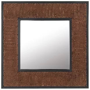 Beliani Lustro ścienne 60 x 60 cm ciemne drewno BOISE Lustro ścienne 60 x 60 cm ciemne drewno BOISE - Lustra - miniaturka - grafika 1