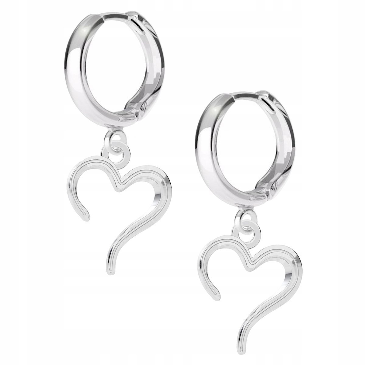 Kolczyki srebrne Serce Serduszko 925