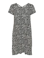 Sukienki - Only Kobiety Onlbera Back Lace Up S/S Sukienka, Czarny/Szary, XS - miniaturka - grafika 1