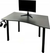 Biurka gamingowe - Biurko Zdesk AC-710B-Po/B-USŁ/B Grafitowe 138 cmx68 cm - miniaturka - grafika 1