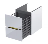 Szafki łazienkowe - Oristo Szafka wisząca boczna niska SILVER UNI 40 cm z koszem, BIAŁY POŁYSK, LISTWA ZŁOTY OR33-SN1S-40-1-V5 - miniaturka - grafika 1