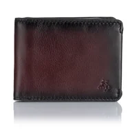 Portfele - Cienki portfel efekt przypalanej skóry Visconti MT-92 RFID - burgund - miniaturka - grafika 1