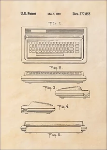 Patent, Komputer Osobisty 1985 sepia - plakat Wymiar do wyboru: 61x91,5 cm - Plakaty - miniaturka - grafika 1