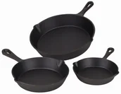 Zestawy garnków i patelni - ZESTAW PATELNI ŻELIWNYCH 16CM/20CM/25CM PATELNIA ŻELIWO KOMPLET 3 SZT - miniaturka - grafika 1