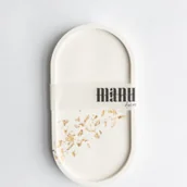 Dekoracje domu - Taca dekoracyjna owalna ze złoceniem - miniaturka - grafika 1