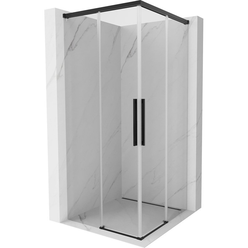 Mexen Rox Duo kabina prysznicowa rozsuwana 75 x 75 cm, transparent, czarna - 8C2D-075-075-70-00