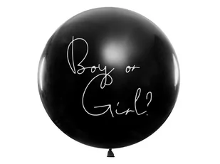 PartyDeco Balon "Gender Reval - Dziewczynka", czarny, 1m, BG36-2-D - Balony i akcesoria - miniaturka - grafika 1