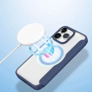 DUX DUCIS Skin X Pro - futerał z klapką kompatybilny z MagSafe do Apple iPhone 15 Pro niebieski - Etui i futerały do telefonów - miniaturka - grafika 6