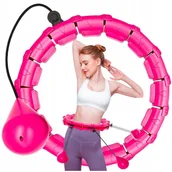 Pozostały sprzęt i akcesoria do ćwiczeń - Hula hop z kulkami Minexo 50 cm róże i fiolety - miniaturka - grafika 1