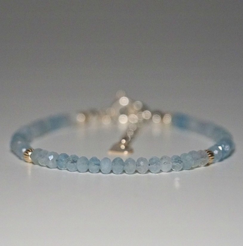 Bransoletka Oponka Akwamaryn 3x2mm - Crystals Break