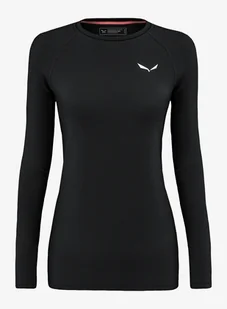 Bluza termoaktywna damska Salewa Cristallo Warm Amr L/S Tee - black out - Bluzy sportowe damskie - miniaturka - grafika 1