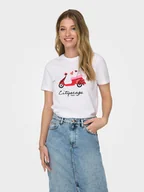 Koszulki i topy damskie - ONLY T-Shirt Kita 15316574 Biały Regular Fit - miniaturka - grafika 1