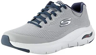 Skechers Męskie trampki Arch Fit, Szare tkaniny syntetyczne granatowe wykończenie, 41.5 EU - Trampki męskie - miniaturka - grafika 1